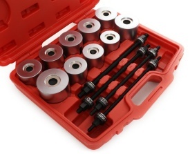Set extractor bucșe brațe suspensie KraftDele KD10517, cu adaptoare și prese cu șurub, în valiză pentru service auto - Img 5