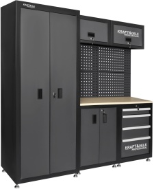 Set mobilier atelier profesional KraftDele KD5862 – dulapuri, sertare, panou perforat și banc de lucru - Img 12