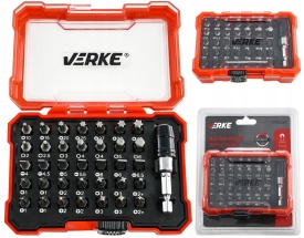 Set profesional biți VERKE 36 piese, 35 biți 25 mm din oțel crom-vanadiu S2 cu adaptor magnetic rapid - Img 2