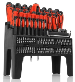 Set profesional de șurubelnițe și biți 100 piese MaxRom, cu suport de organizare și mâner ergonomic antiderapant - Img 3