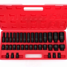 Set profesional de tubulare de impact 1/2 inch KraftDele KD11757, 35 piese scurte și lungi din oțel Cr-Mo, în valiză - Img 7