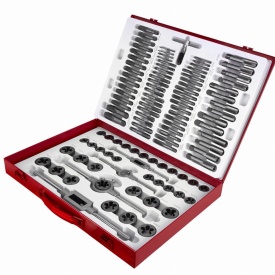 Set profesional filiere și tarozi 110 piese KraftDele KD10250, în valiză metalică, pentru refacerea și realizarea filetelor - Img 3
