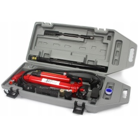 Set redresare și întindere hidraulică 10T Mar-Pol M80410BJC, cu pompă, accesorii și valiză cu roți