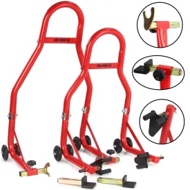 Set stand moto față și spate Mar-Pol M80172, suport universal pentru service, întreținere și ridicare motocicletă