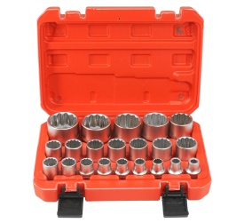 Set tubulare 12 puncte 1/2 inch 8-36 mm, 21 piese, din oțel CrV, în valiză de depozitare, MaxRom - Img 2