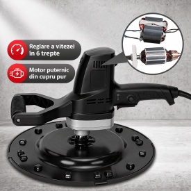 Șlefuitor și gletieră electrică PRO-CUT TE-25S 1150W, 230V, disc 380 mm, pentru polistiren EPS/XPS, tencuieli și finisaje - Img 9