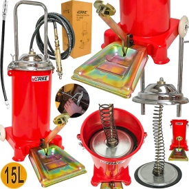 Smarniță cu pedală 15L și furtun 4 m pentru ungere sub presiune, rezervor metalic, model V86132 MaxRom