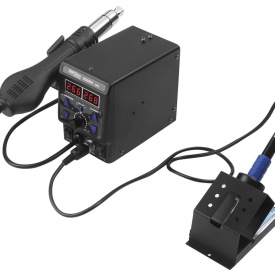 Stație de lipire și sudură plastic cu aer cald KraftDele KD3464, reglaj temperatură și debit, afișaj LED, set accesorii