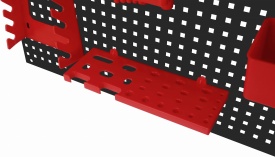 Tablă metalică perforată pentru scule KraftDele KD11897, 112x45 cm, cu 32 accesorii pentru organizare atelier și garaj - Img 11