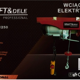 Troliu electric cu cablu KraftDele KD1524, capacitate 125/250 kg, ridicare 12 m, motor 550W pentru atelier și șantier - Img 7