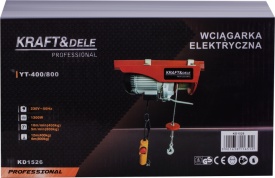 Troliu electric cu cablu KraftDele KD1526, 400/800 kg, ridicare 12 m, motor 1300W, 230V - Img 10
