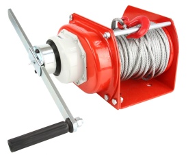 Troliu manual cu sufă 500kg MAR-POL M80745 – lungime cablu 40m, diametru 6.3mm, cârlig cu siguranță - Img 3