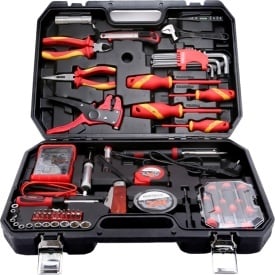 Trusă de scule KraftDele KD5979, 68 piese în valiză, cu unelte pentru electrică, electronică, atelier și reparații diverse - Img 2
