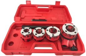 Trusă manuală de filetat țevi 1/2–1 1/4 inch, 4 piese, cu clichet și capete interschimbabile, MaxRom V07512 - Img 4