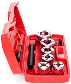 Trusă manuală de filetat țevi KraftDele KD332, 6 capete 1/4"-1 1/4", cu clichet și valiză de transport - Img 4