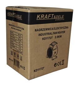 Aerotermă electrică KraftDele KD11727, 2500 W, 230 V, cu termostat și ventilator, pentru încălzire rapidă în garaj, atelier sau depozit - Img 12