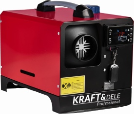 Aerotermă staționară pe motorină KraftDele KD11780, 9 kW, alimentare 12V/230V, cu telecomandă și afișaj LCD