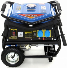 Agregat de curent monofazat KraftDele KD142, 3000 W, 230 V și 12 V, motor 4 timpi, cu roți transport