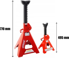 Capre auto atelier 12T set 2 bucăți MaxRom, suporți de susținere cu înălțime reglabilă 495-770 mm - Img 5