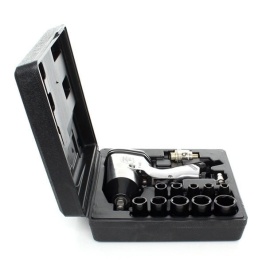 Cheie de impact pneumatică KraftDele KD1420 1/2 inch, 312 Nm, set 17 piese cu tubulare CrV și valiză - Img 5