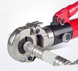 Cleste hidraulic manual pentru sertizare tevi PEX tip U 16-32 mm, cap rotativ 360°, manere telescopice, MaxRom - Img 4