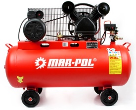 Compresor de aer 100L V2 MAR-POL M88415 – motor 2.2kW, transmisie pe curea, debit real 250 l/min, 8 bar, documentație completă - Img 4
