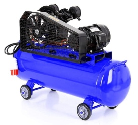 Compresor de aer cu ulei KraftDele 200L, 2 pistoane, 400V, transmisie pe curea, model KD4063 - Img 3