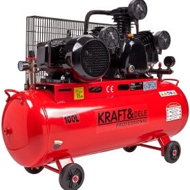 Compresor de aer cu ulei KraftDele KD1477, 100L, 3 pistoane, 5,2 CP, 8 bar, cu separator integrat, transmisie pe curea - Img 1