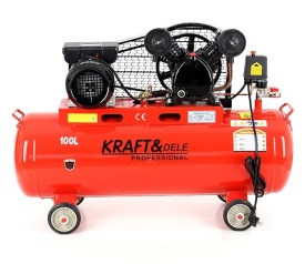 Compresor de aer cu ulei KraftDele KD402, 100L, 230V, 3.8 CP, 2 pistoane, 8 bar, pentru atelier și aplicații pneumatice - Img 2