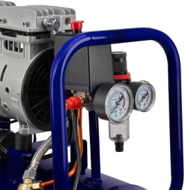 Compresor de aer fără ulei KraftDele KD4099, 24L, 1200W, debit 220 l/min, mobil pentru garaj, atelier și unelte pneumatice - Img 8