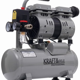 Compresor fără ulei KraftDele KD1384, rezervor 9L, 550W, 8 bar, 155 l/min, portabil pentru garaj, atelier și uz casnic