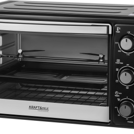 Cuptor electric de bucătărie KraftDele KD4111, 30L, 1650W, cu rotisor, convecție 360° și accesorii incluse
