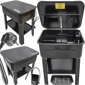 Cuva electrică de spălare piese 76L MaxRom pentru atelier, service auto și vulcanizare, cu recirculare și debit 12 l/min