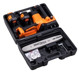 Drujbă electrică cu acumulator KraftDele KD5125, 21V, 2 baterii 4Ah, 12 inch, cu 2 lanțuri și 2 lame, în valiză - Img 9