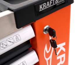 Dulap mobil de scule KraftDele KD1067, 7 sertare, 258 piese, cu roți, frână și închidere centralizată pentru atelier și garaj - Img 12