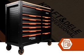 Dulap mobil pentru scule KraftDele KD1064 – cărucior atelier cu 12 sertare, gol - Img 7