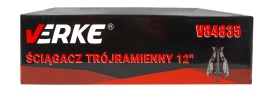 Extractor rulmenți cu 3 brațe și șurub 12 inch, din oțel CR-V, filet trapezoidal, pentru service și lucrări mecanice grele MaxRom V84835 - Img 6