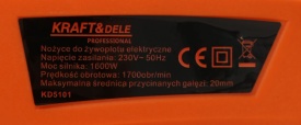 Foarfecă electrică pentru gard viu KraftDele KD5101, 1600W, lamă 61 cm, sistem anti-vibrații - Img 6