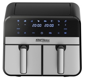 Friteuză cu aer cald fără ulei KraftDele KD4180, 9L, 2500W, 2 compartimente independente, panou tactil LCD - Img 4