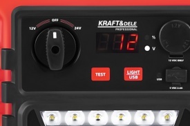 Jump starter auto KraftDele KD5345 12V/24V, 3400A/1400A, cu acumulator AGM, USB, iluminare LED și test tensiune - Img 8