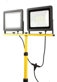 Lampă de lucru LED Mar-Pol 2x100W 230V cu stativ telescopic dublu, IP65, lumină 4000K pentru șantier, atelier și exterior - Img 5