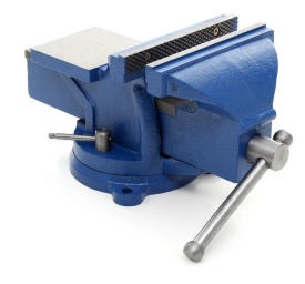 Menghină de banc rotativă KraftDele KD1102, 125 mm, cu nicovală, bază pivotantă 360° și prindere stabilă pentru atelier