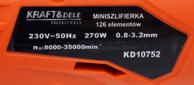 Mini polizor multifuncțional KraftDele 270W cu set 126 accesorii pentru șlefuire, gravare, găurire și lustruire KD10752 - Img 12