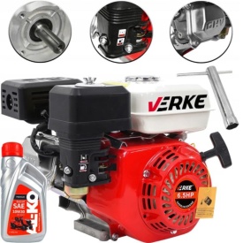 Motor termic pe benzină VERKE 6,5 CP, 4 timpi, ax 19 mm, 196 cmc, pentru compactoare, motoutilaje și echipamente de construcții - Img 12