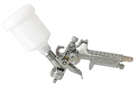 Pistol de vopsit pneumatic HVLP VERKE H-2000P 0,8 mm, rezervor superior 125 ml, pentru retușuri și finisaje precise - Img 2