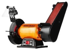 Polizor de banc cu bandă KraftDele KD568, 1800W, disc 150x20 mm, bandă 50x686 mm, pentru ascuțire și șlefuire