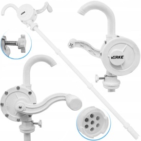Pompă rotativă manuală pentru substanțe chimice și AdBlue, filet 2 inch, din material rezistent, MaxRom V80195 - Img 6