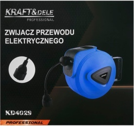 Prelungitor electric automat cu tambur 20 m KraftDele KD4029, montaj perete sau tavan, protecție la supraîncălzire - Img 12