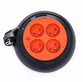 Prelungitor electric cu tambur KraftDele KD4026, cablu 6 m pentru alimentarea echipamentelor din casă, curte și atelier