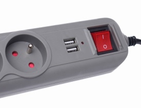 Prelungitor electric KraftDele KD4033 cu 5 prize, 2 porturi USB și cablu 1,5 m, cu protecție la suprasarcină - Img 6